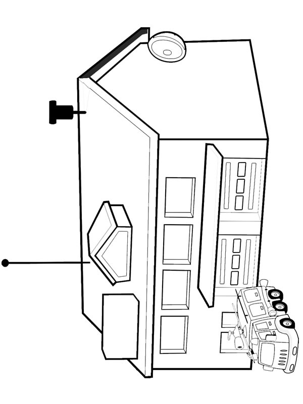 Quartel de bombeiros Desenho para Colorir Quartel de bombeiros Desenho para Colorir