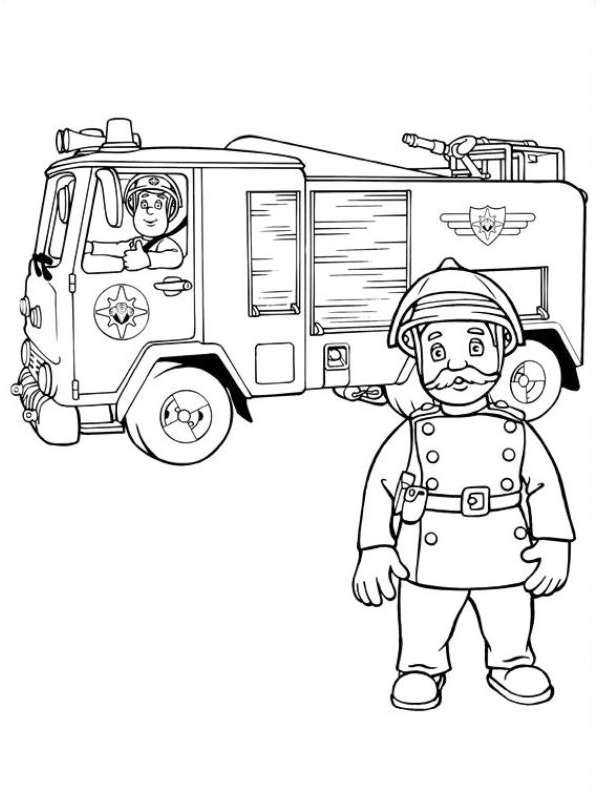 Bombeiro Sam e Oficial Steele Desenho para Colorir Bombeiro Sam e Oficial Steele Desenho para Colorir