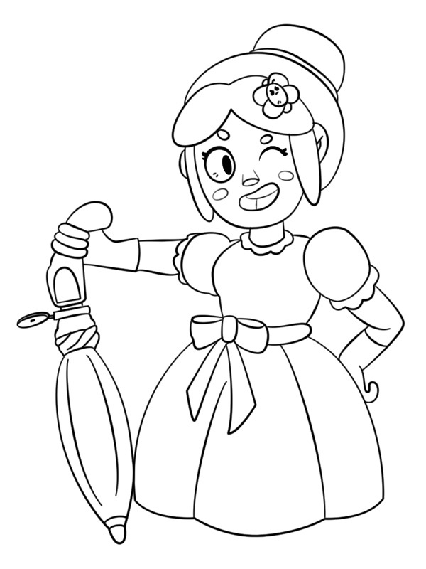 Flautista do Brawl Stars Desenho para Colorir Flautista do Brawl Stars Desenho para Colorir