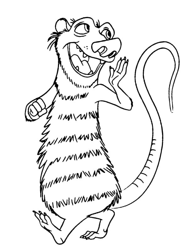 Gambá Eddy (A Era do Gelo) Desenho para Colorir Gambá Eddy (A Era do Gelo) Desenho para Colorir