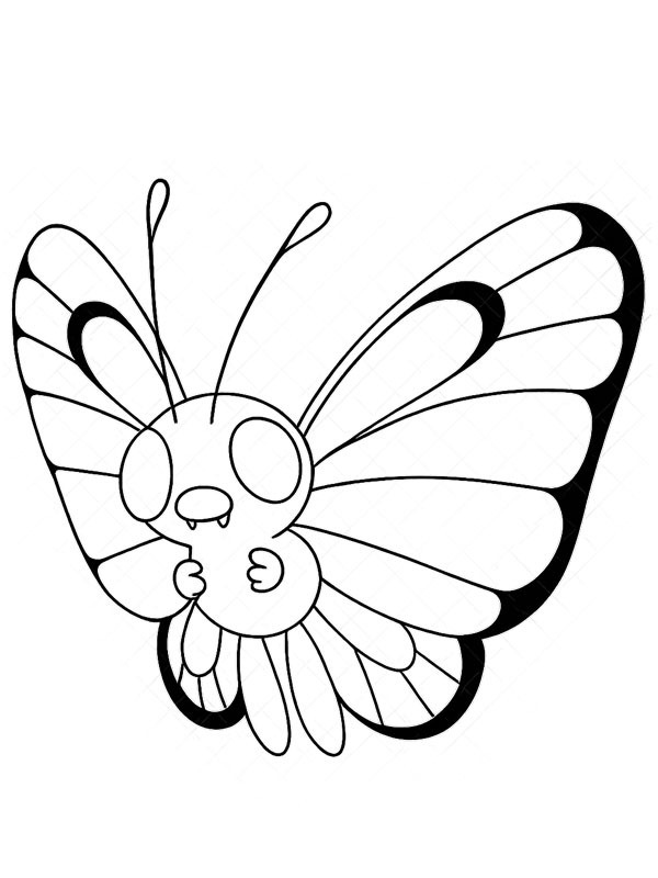 Butterfree (Pokémon) Desenho para Colorir Butterfree (Pokémon) Desenho para Colorir