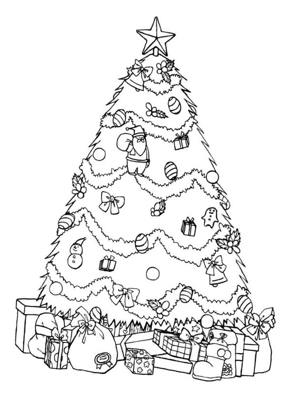 Presentes debaixo da árvore de Natal Desenho para Colorir Presentes debaixo da árvore de Natal Desenho para Colorir