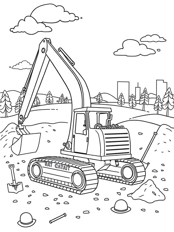 Escavadeira Caterpillar Desenho para Colorir Escavadeira Caterpillar Desenho para Colorir