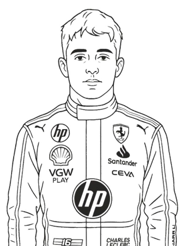 Charles Leclerc Desenho para Colorir Charles Leclerc Desenho para Colorir