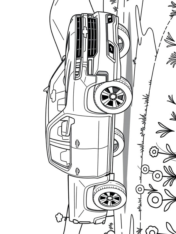 Chevrolet Silverado 1500 1999 Desenho para Colorir Chevrolet Silverado 1500 1999 Desenho para Colorir