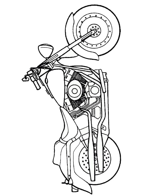 Motocicleta Chopper Desenho para Colorir Motocicleta Chopper Desenho para Colorir