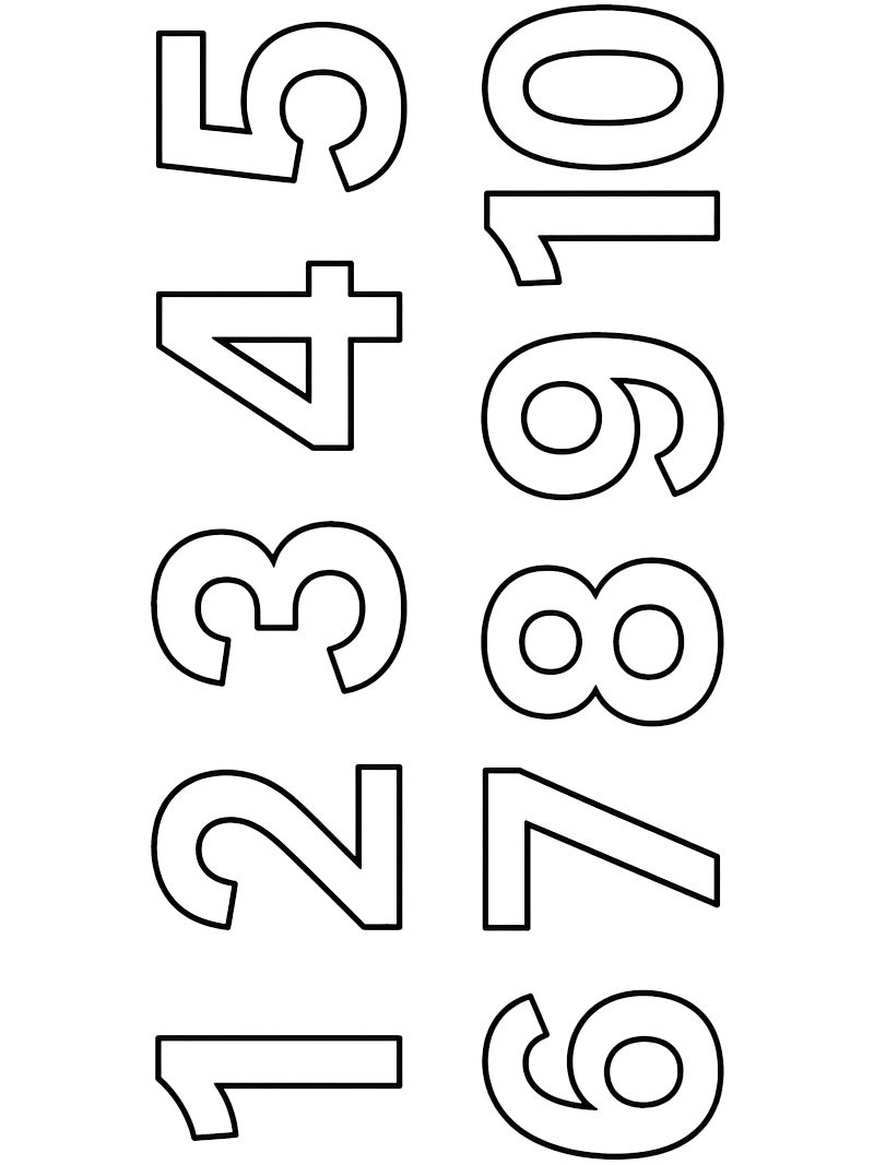 N&uacute;meros de 1 a 10 Desenho para Colorir
