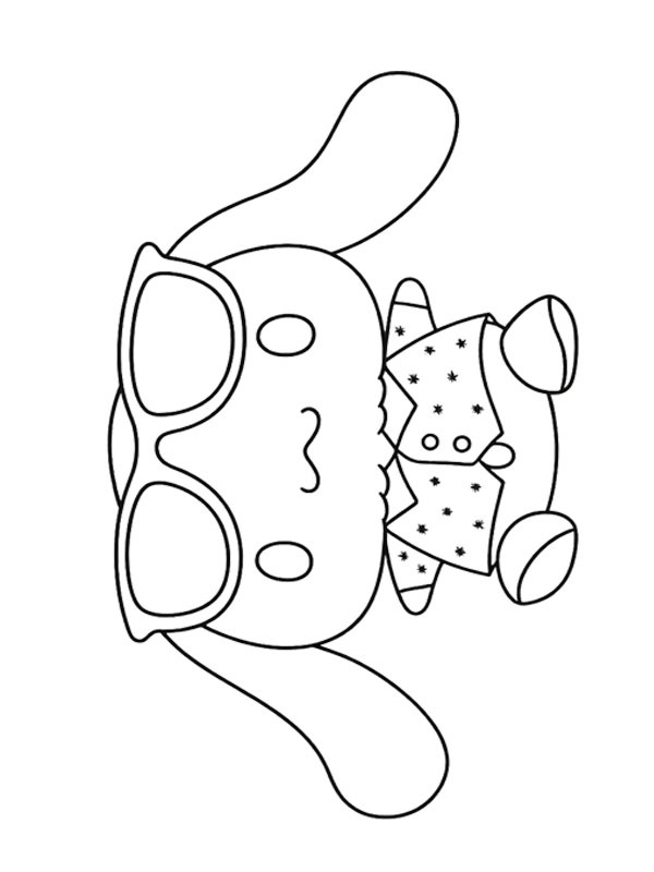Cinnamoroll com óculos Desenho para Colorir Cinnamoroll com óculos Desenho para Colorir
