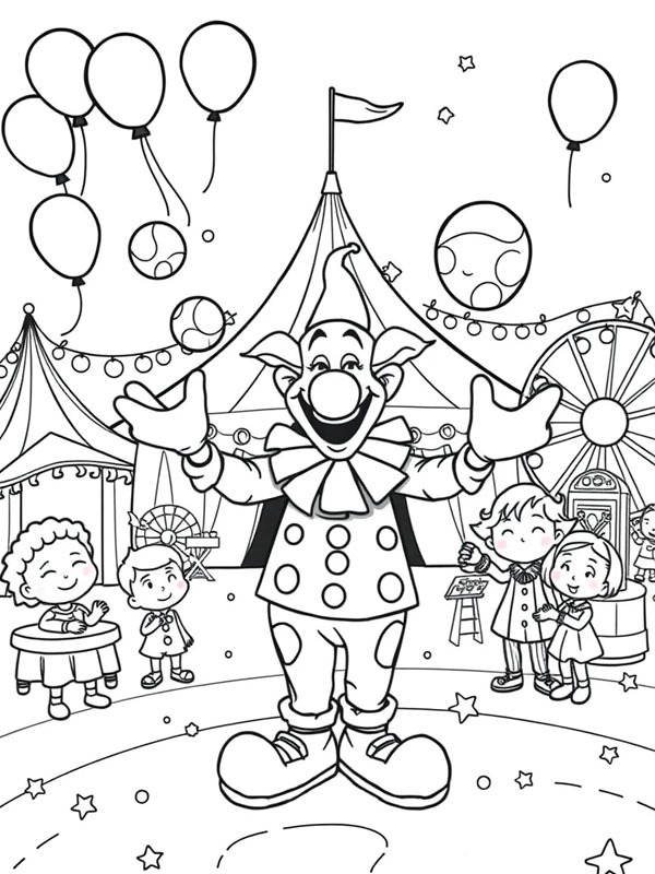 Palhaço de circo Desenho para Colorir Palhaço de circo Desenho para Colorir