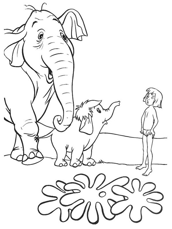 Coronel Hathi e Mowgli Desenho para Colorir Coronel Hathi e Mowgli Desenho para Colorir
