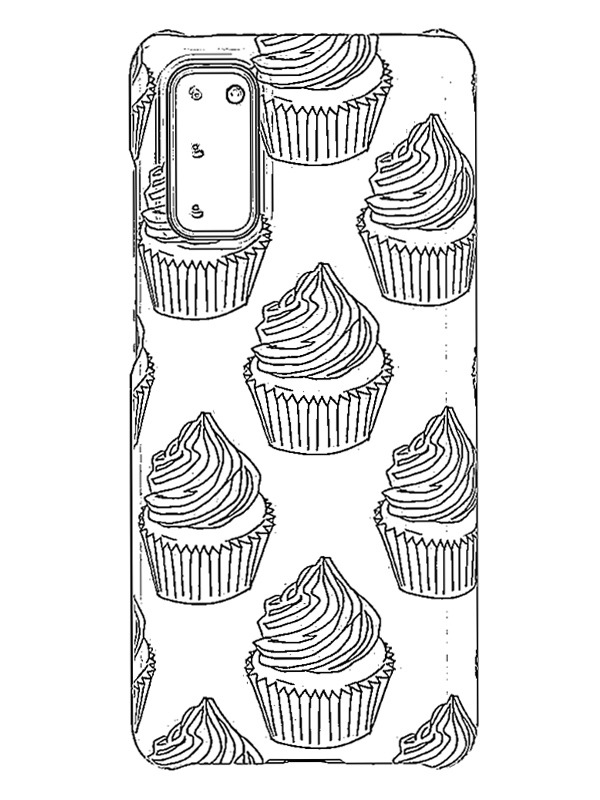 Capa de celular Cupcake Desenho para Colorir Capa de celular Cupcake Desenho para Colorir