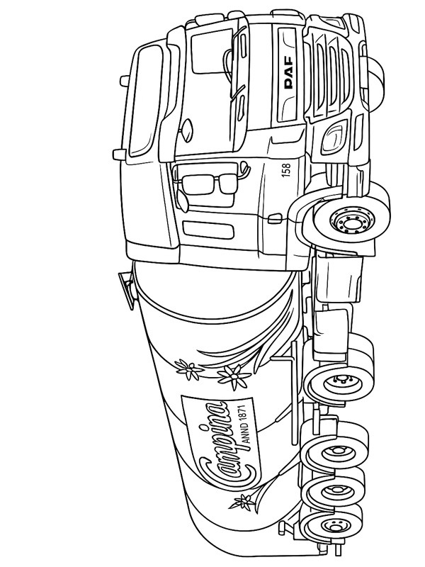 Caminhão de Leite DAF Desenho para Colorir Caminhão de Leite DAF Desenho para Colorir