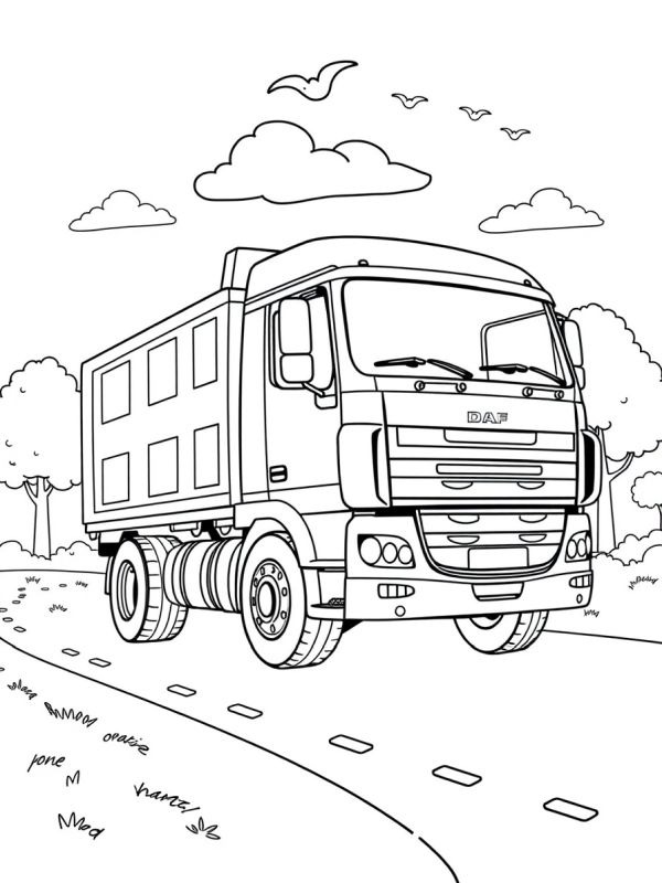 Caminhão DAF Desenho para Colorir Caminhão DAF Desenho para Colorir