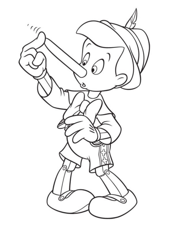 O nariz do Pinóquio cresceu Desenho para Colorir O nariz do Pinóquio cresceu Desenho para Colorir