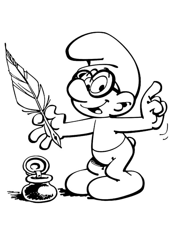 Smurf Poeta Desenho para Colorir Smurf Poeta Desenho para Colorir
