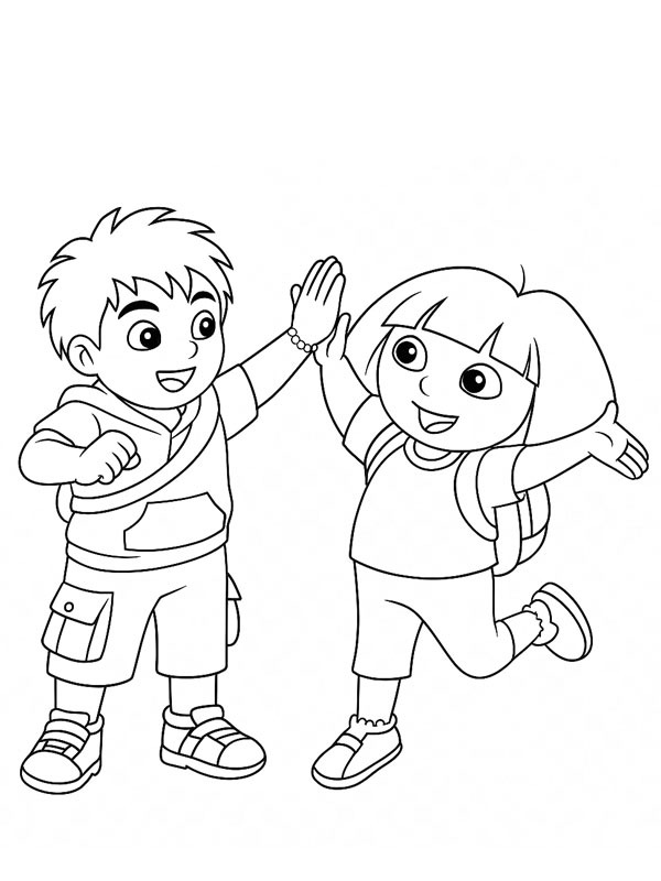 Diego e Dora Desenho para Colorir Diego e Dora Desenho para Colorir