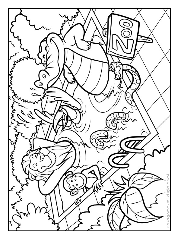Animais na piscina Desenho para Colorir Animais na piscina Desenho para Colorir