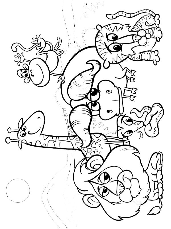 Animais do zoológico Desenho para Colorir Animais do zoológico Desenho para Colorir