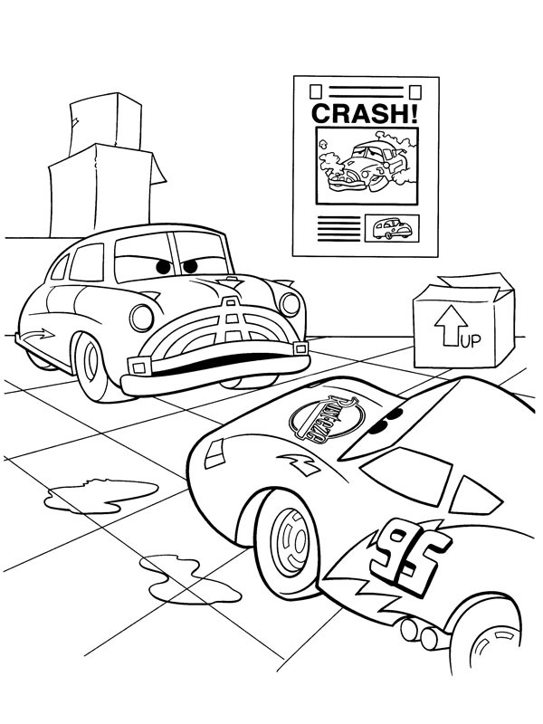 Doc Hudson e Relâmpago McQueen Desenho para Colorir Doc Hudson e Relâmpago McQueen Desenho para Colorir