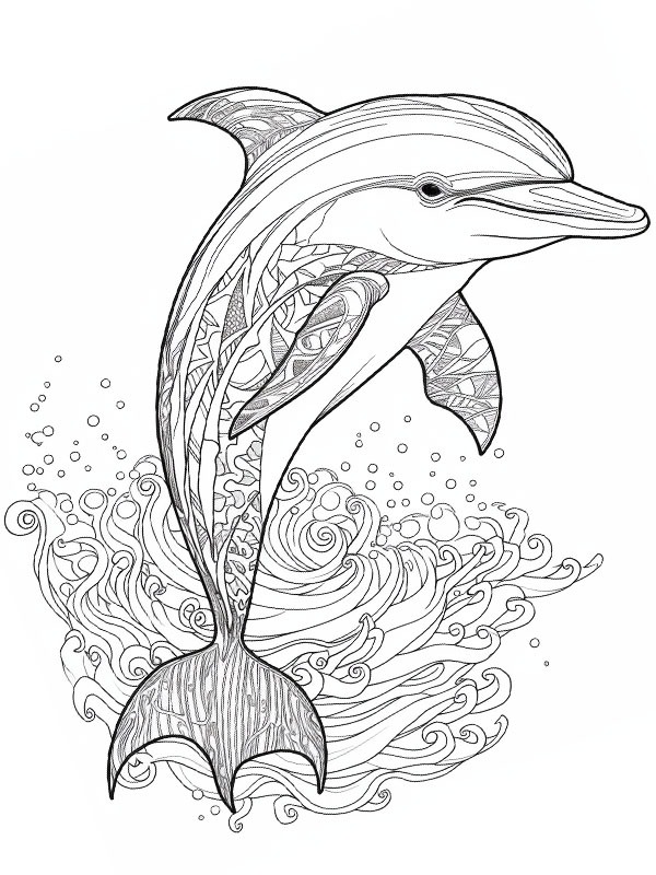 Golfinho para adultos Desenho para Colorir Golfinho para adultos Desenho para Colorir