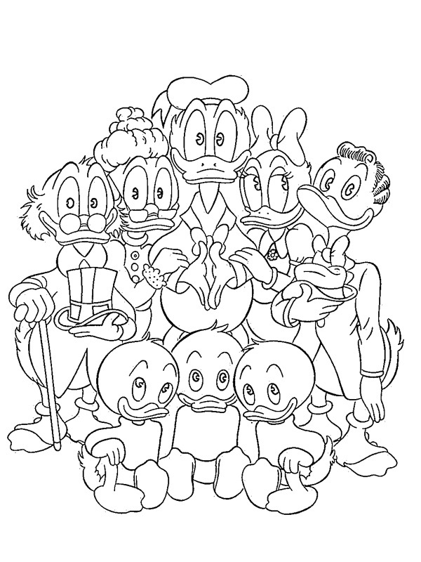 Família do Pato Donald Desenho para Colorir Família do Pato Donald Desenho para Colorir