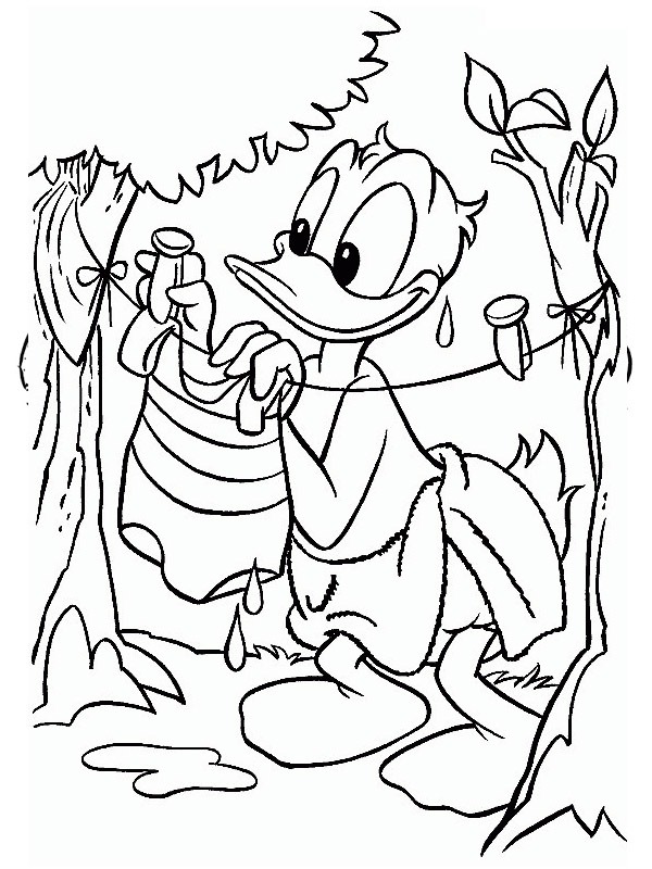 Pato Donald pendurando a roupa Desenho para Colorir Pato Donald pendurando a roupa Desenho para Colorir