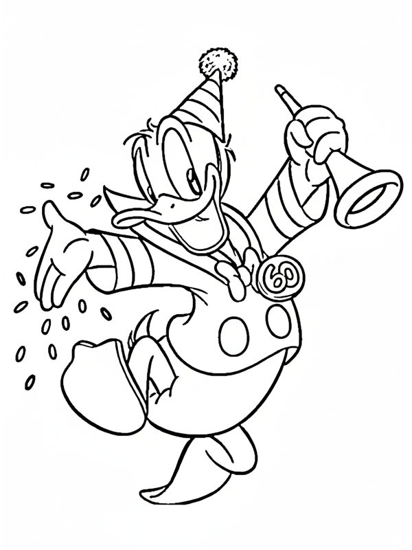 Aniversário do Pato Donald Desenho para Colorir Aniversário do Pato Donald Desenho para Colorir