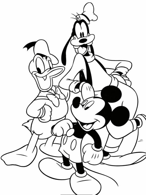 Donald, Pateta e Mickey Desenho para Colorir Donald, Pateta e Mickey Desenho para Colorir