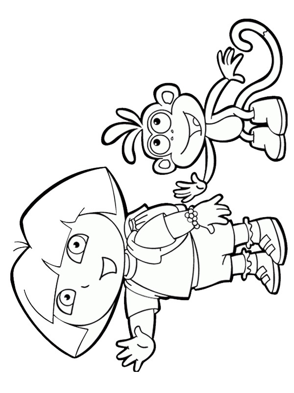 Dora e Botas Desenho para Colorir Dora e Botas Desenho para Colorir