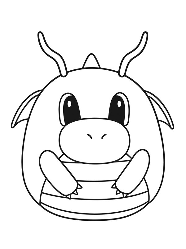 Pokémon Dragonite Squishmallows Desenho para Colorir Pokémon Dragonite Squishmallows Desenho para Colorir