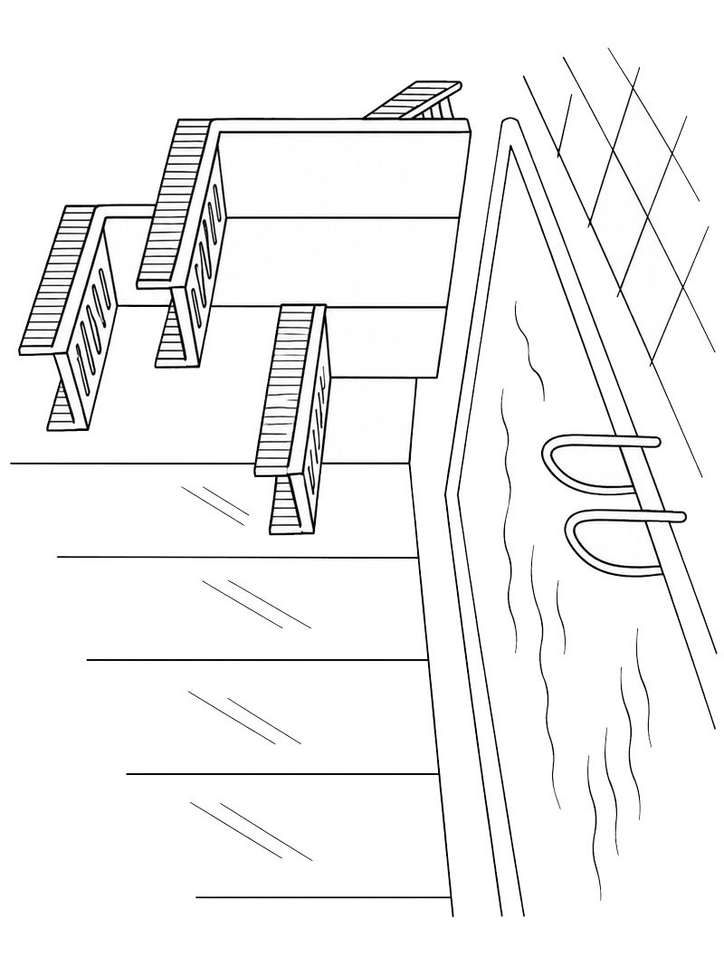 Plataforma de mergulho Desenho para Colorir