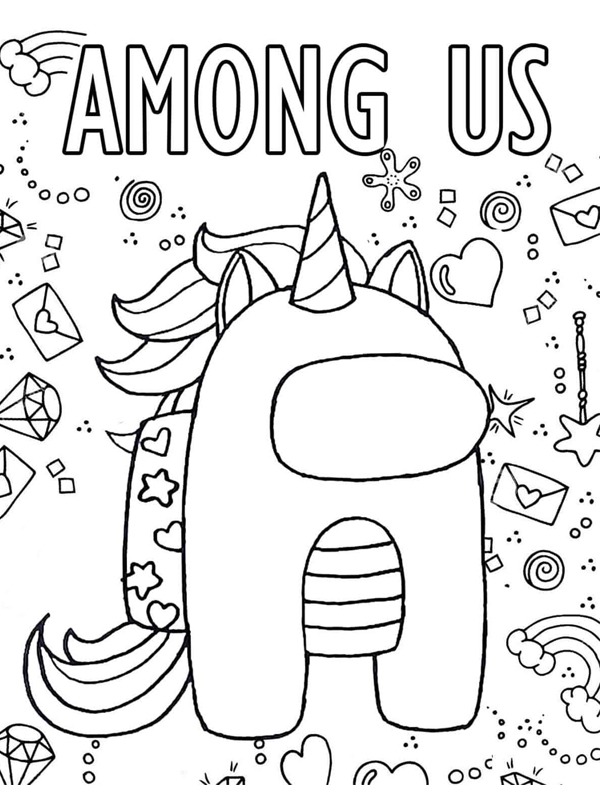 Unicórnio Among Us Desenho para Colorir Unicórnio Among Us Desenho para Colorir