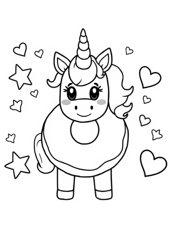 Donut de unicórnio Desenho para Colorir Donut de unicórnio Desenho para Colorir