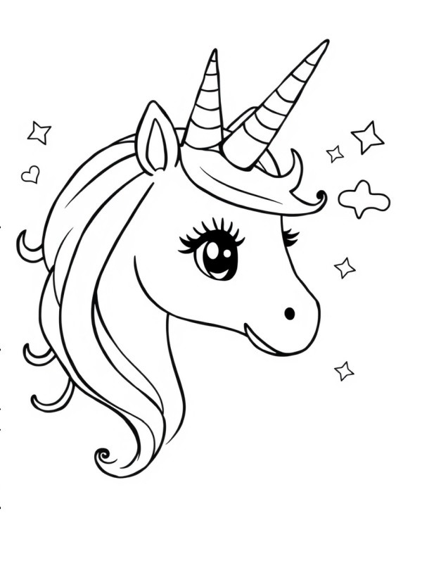 Cabeça de unicórnio Desenho para Colorir Cabeça de unicórnio Desenho para Colorir