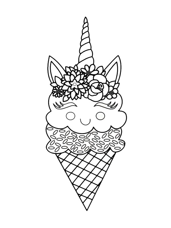 Sorvete de unicórnio Desenho para Colorir Sorvete de unicórnio Desenho para Colorir