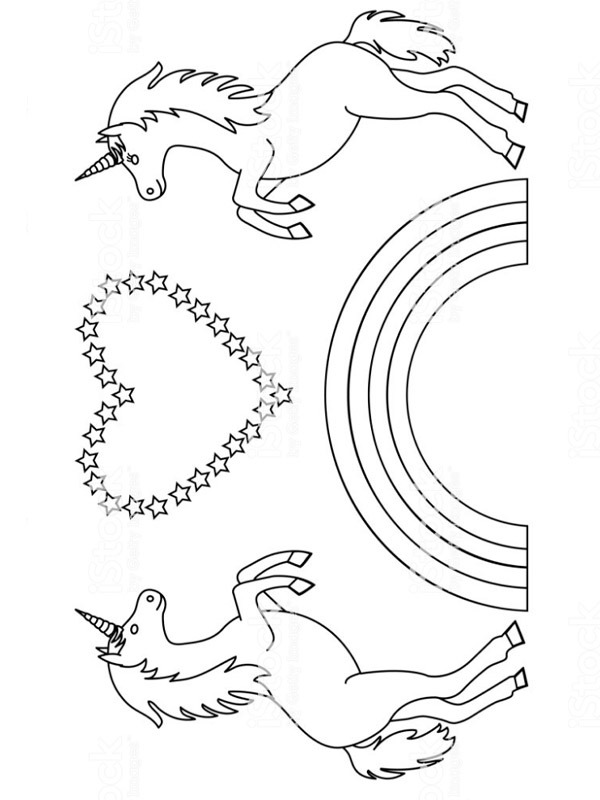 Unicórnios com arco-íris Desenho para Colorir Unicórnios com arco-íris Desenho para Colorir