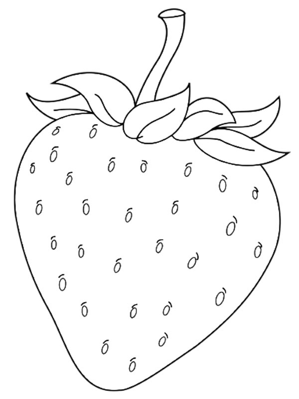 Morango simples Desenho para Colorir Morango simples Desenho para Colorir