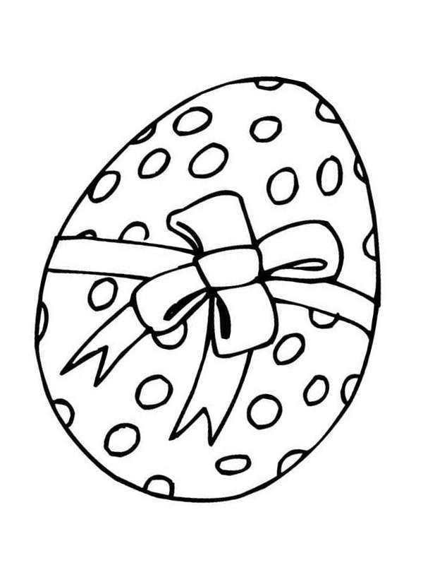Ovo decorado com laço Desenho para Colorir Ovo decorado com laço Desenho para Colorir
