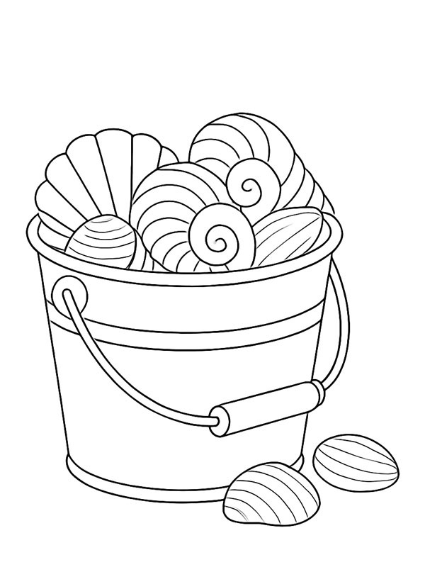 Balde de conchas Desenho para Colorir Balde de conchas Desenho para Colorir