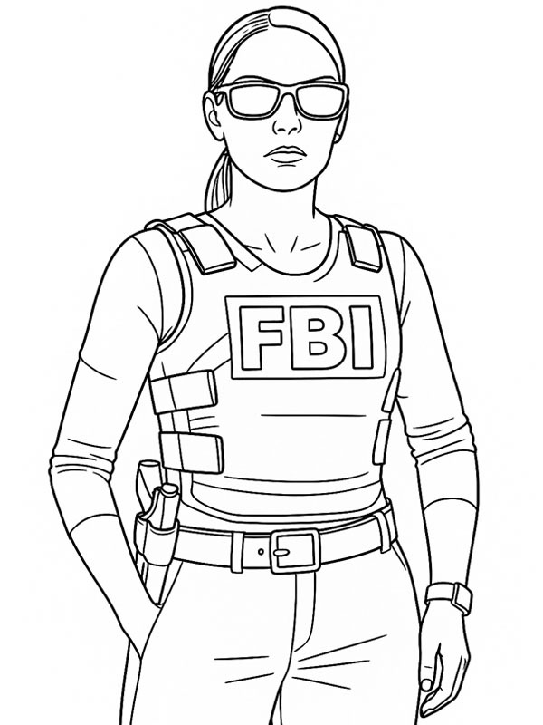 Agente do FBI Desenho para Colorir Agente do FBI Desenho para Colorir