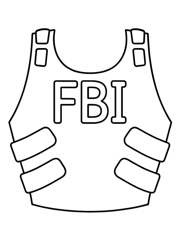 Colete à prova de balas do FBI Desenho para Colorir Colete à prova de balas do FBI Desenho para Colorir