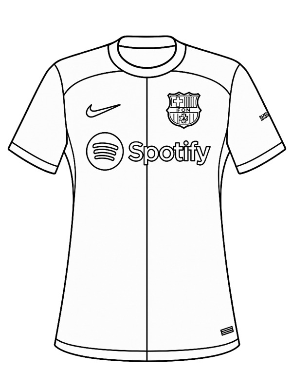 Camisa do FC Barcelona Desenho para Colorir Camisa do FC Barcelona Desenho para Colorir