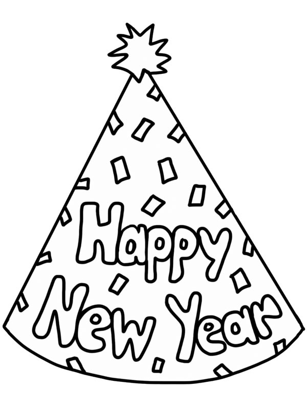 Chapéu de festa de Ano Novo Desenho para Colorir Chapéu de festa de Ano Novo Desenho para Colorir