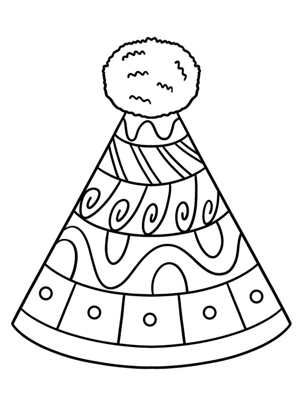 Chapéu de aniversário Desenho para Colorir Chapéu de aniversário Desenho para Colorir