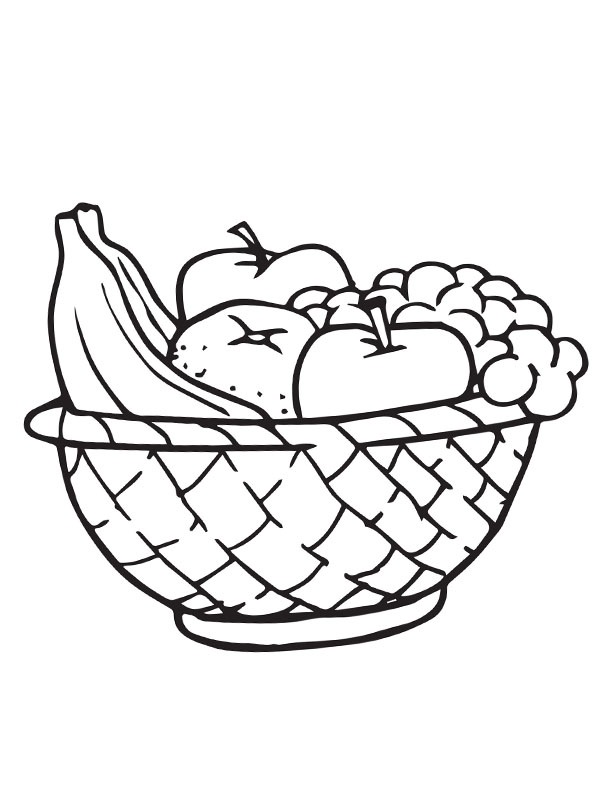 Cesta de frutas Desenho para Colorir Cesta de frutas Desenho para Colorir