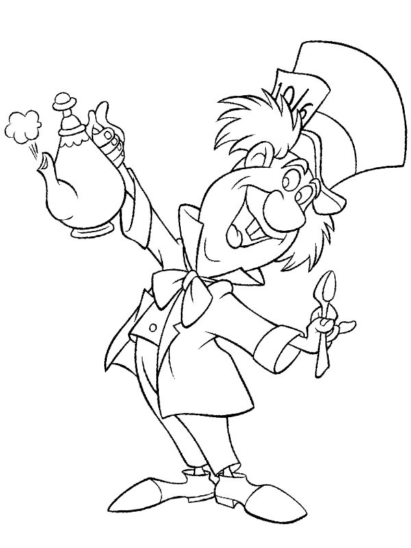 Chapeleiro Maluco Desenho para Colorir Chapeleiro Maluco Desenho para Colorir
