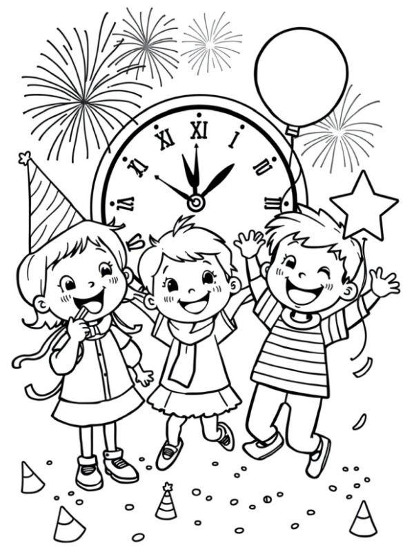 Feliz ano novo Desenho para Colorir Feliz ano novo Desenho para Colorir