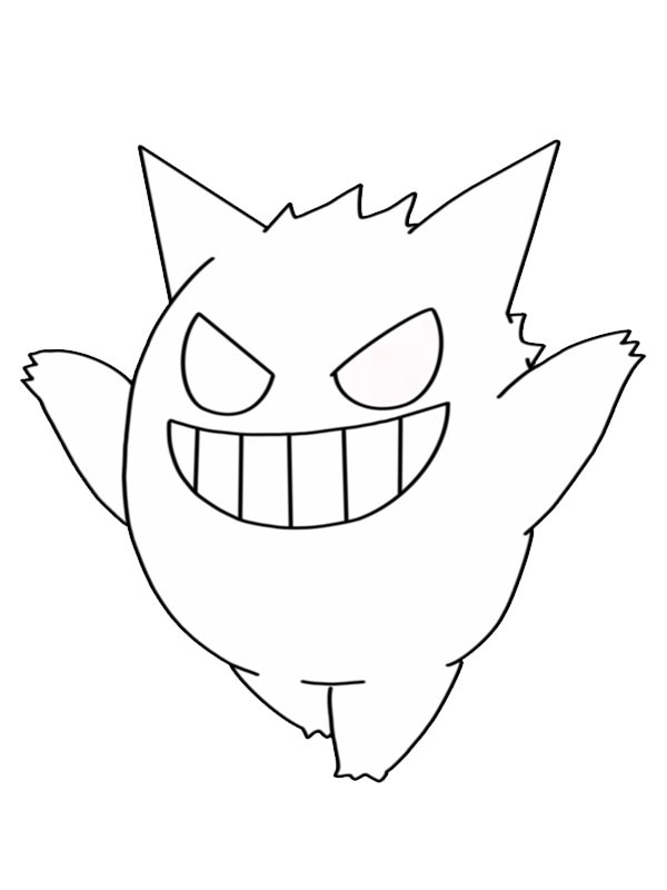 Gengar (Pokémon) Desenho para Colorir Gengar (Pokémon) Desenho para Colorir