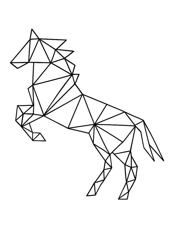 Cavalo geométrico Desenho para Colorir Cavalo geométrico Desenho para Colorir