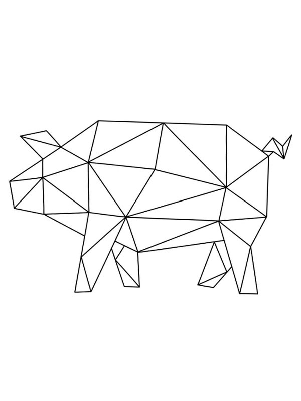 Porco geométrico Desenho para Colorir Porco geométrico Desenho para Colorir